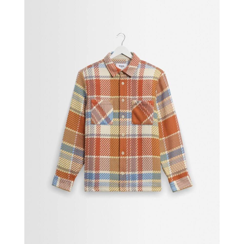 NEW WAX LONDON men's whiting overshirt in bude check/pastel multi